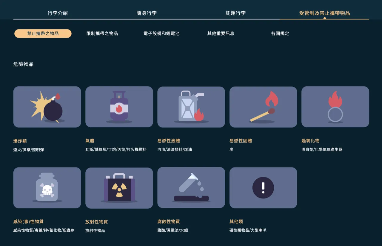 禁止攜帶物品